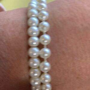 Two faux pearl bracelets